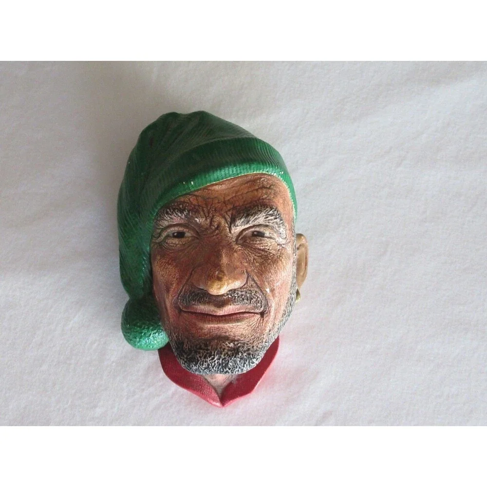 Vintage Chalkware Plaster Head Corsican Fisherman Sailor French 5.5